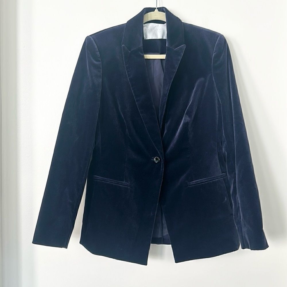 Carlisle NY Crushed Velvet Eggplant Women’s Blazer 10
